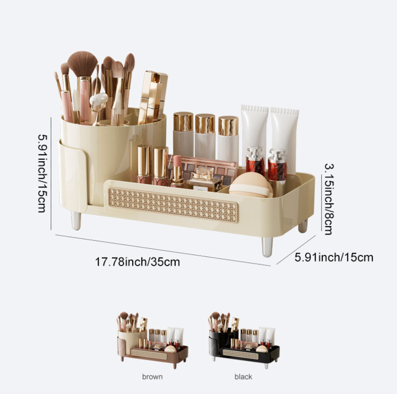 Rotating Makeup Organizer – Stylish Cosmetic Storage for Your Vanity