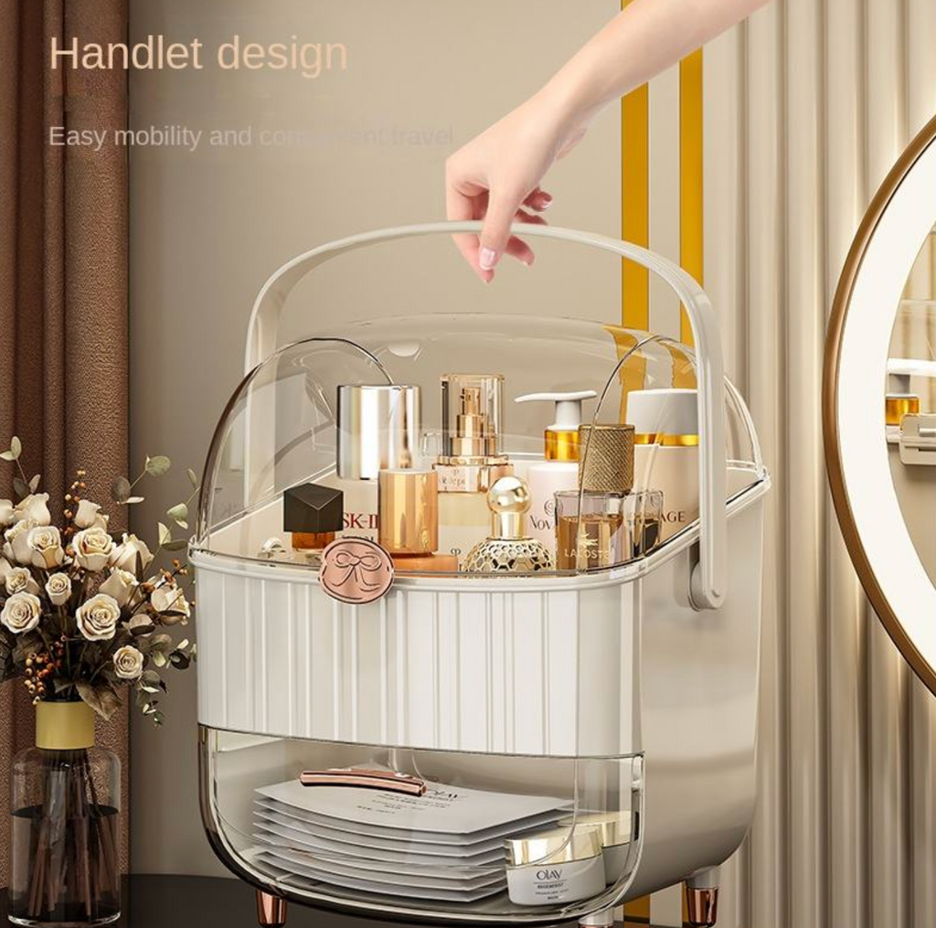 Multi-Layer Dust-Proof Makeup Organizer – Large Capacity Cosmetic Storage Cabinet