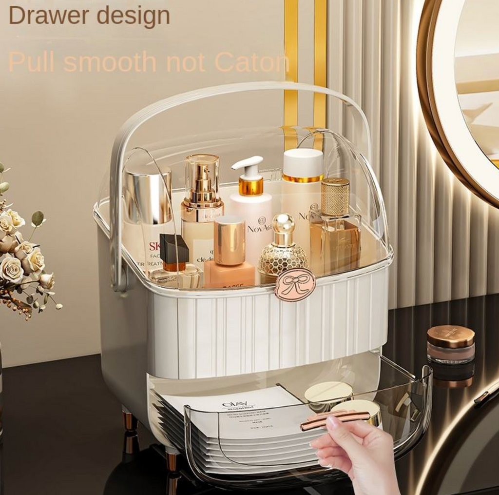 Multi-Layer Dust-Proof Makeup Organizer – Large Capacity Cosmetic Storage Cabinet
