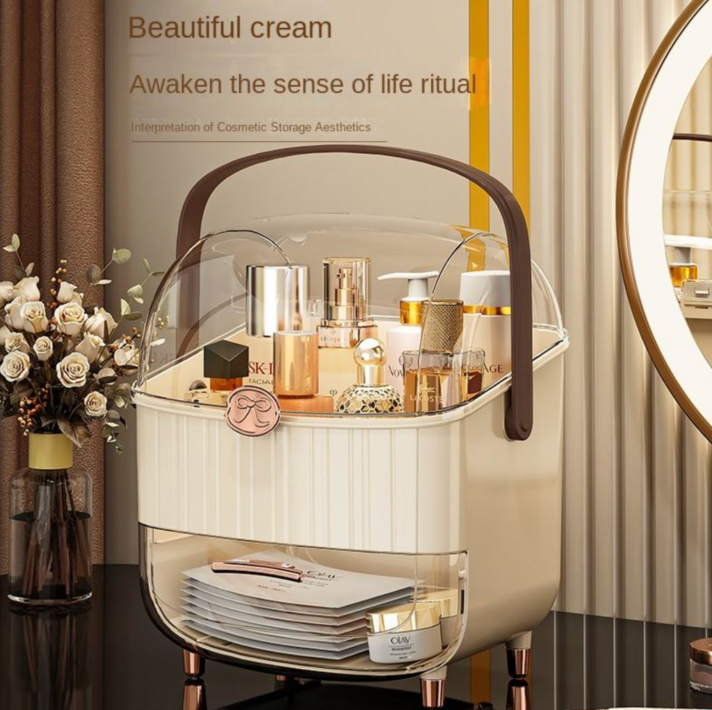 Multi-Layer Dust-Proof Makeup Organizer – Large Capacity Cosmetic Storage Cabinet
