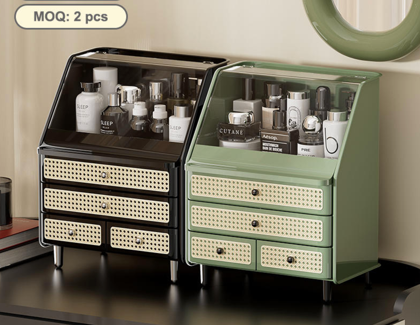 Elegant Makeup Organizer with Drawers – Stylish Vanity Storage