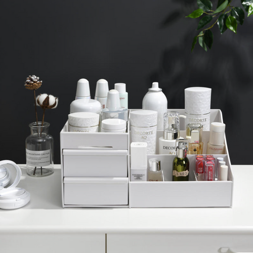 3-Tier Makeup & Jewelry Organizer – Elegant Drawer Storage Box