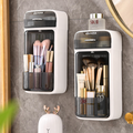 Rotating Makeup Brush Organizer – Space-Saving Wall-Mounted Storage