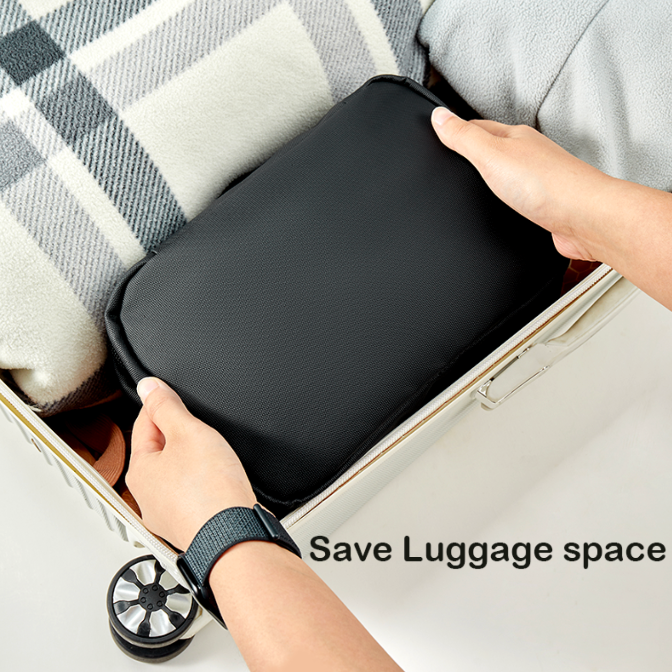 Hanging Travel Makeup Bag with Mirror – Portable Cosmetic & Toiletry Organizer