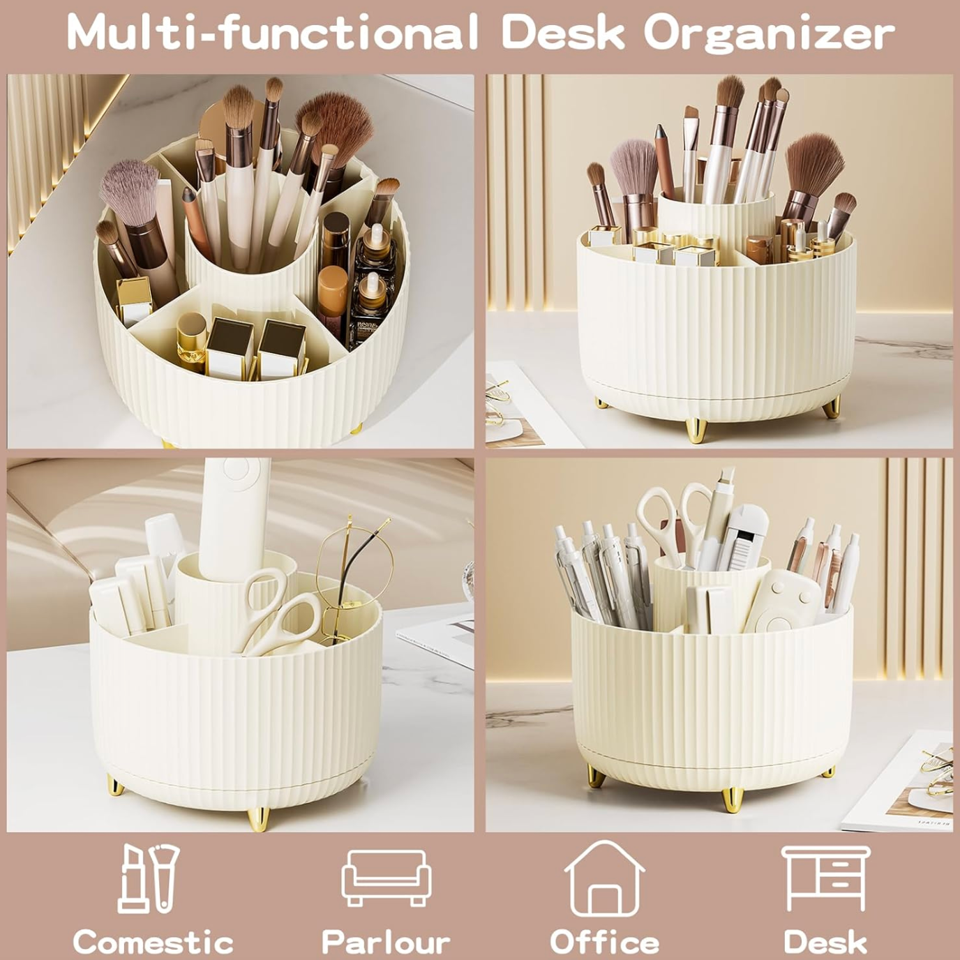 Professional Desktop Makeup Organizer – Large-Capacity Vanity Storage