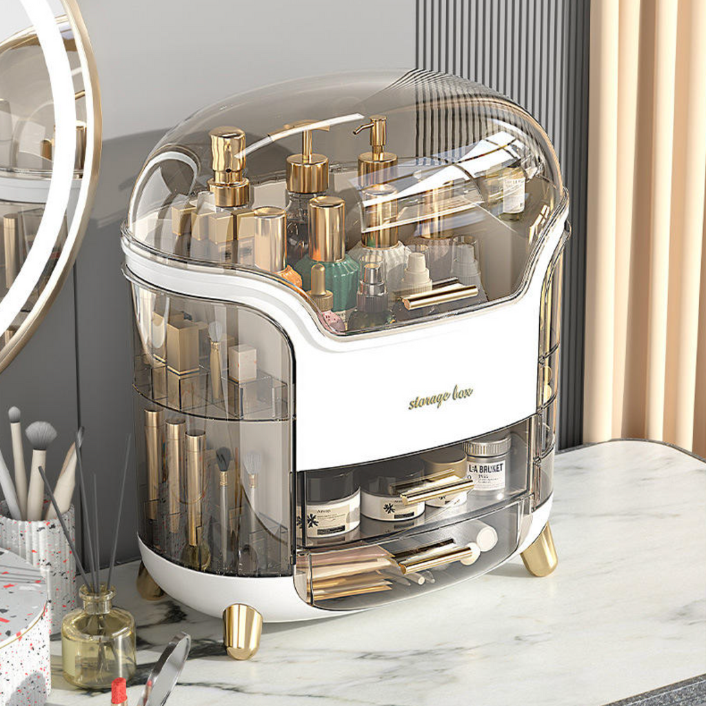 Multi-Compartment Cosmetic Storage Box – Elegant Makeup & Vanity Organizer